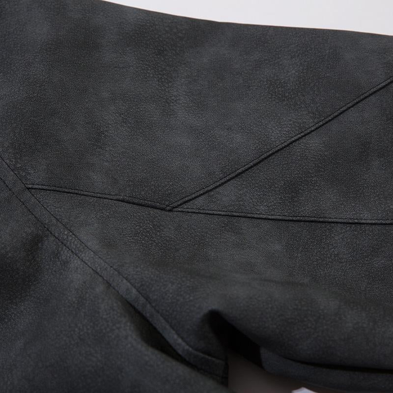 Retro Chic Washed Leather Jacket