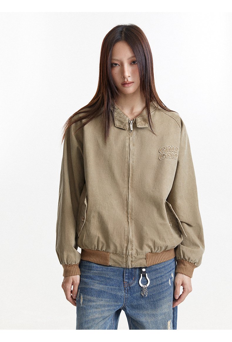 Retro Vintage Zip-Up Windbreaker Jacket