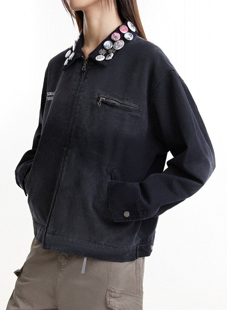 Y2K Urban Shadow Denim Jacket