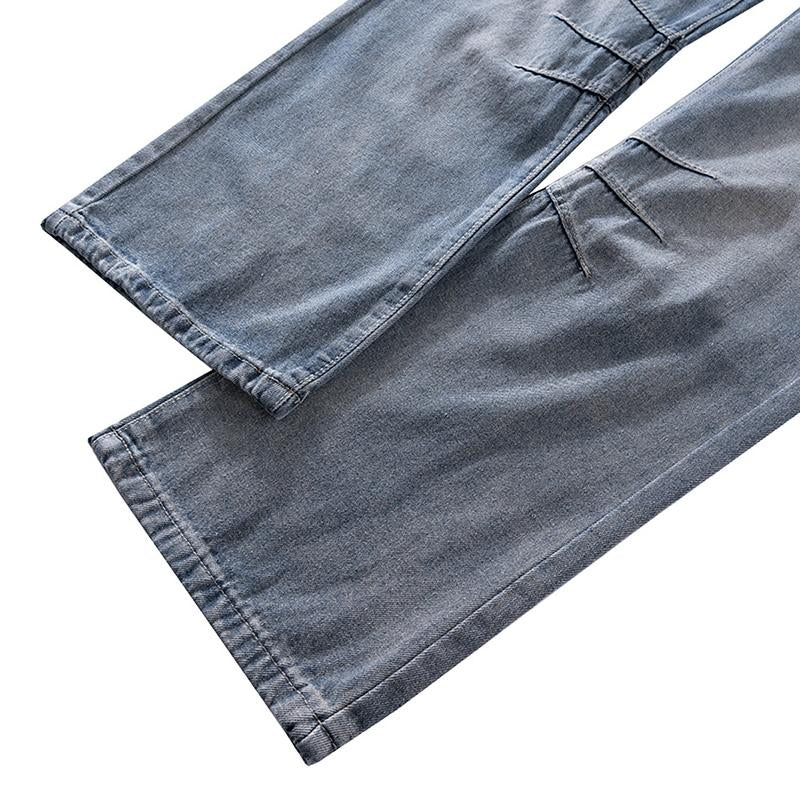 Folded Vintage Washed Denim Jeans