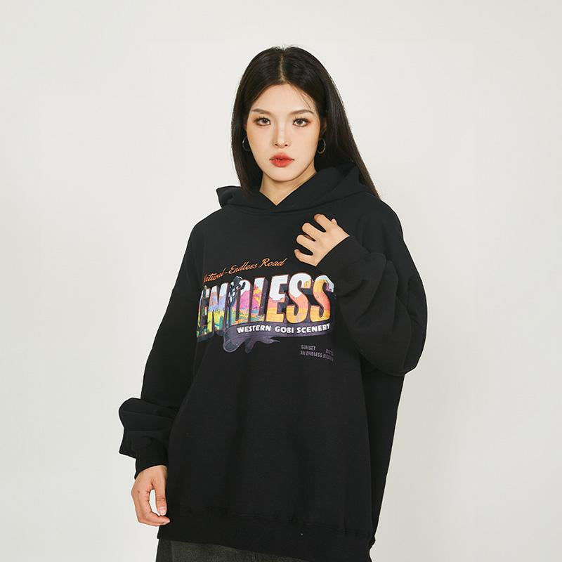 Endless Colourful Letter Print Hoodie