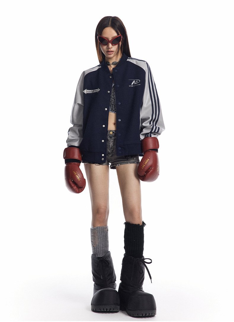 Arrow Stripe Varsity Jacket