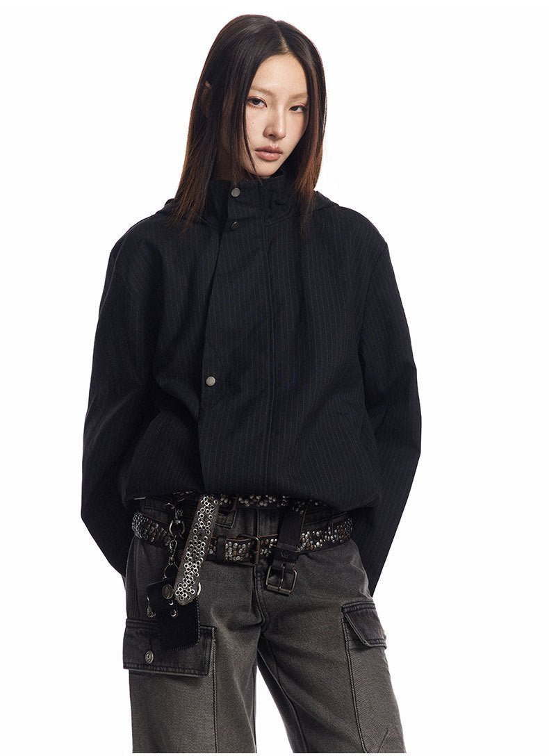 High-Collar Buttoned Jacket