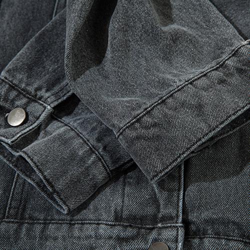 "Bullet" Letter print Washed Jacket