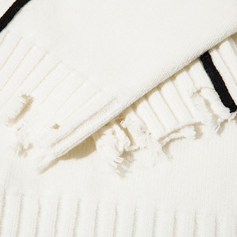 Letter Ripped Sweater