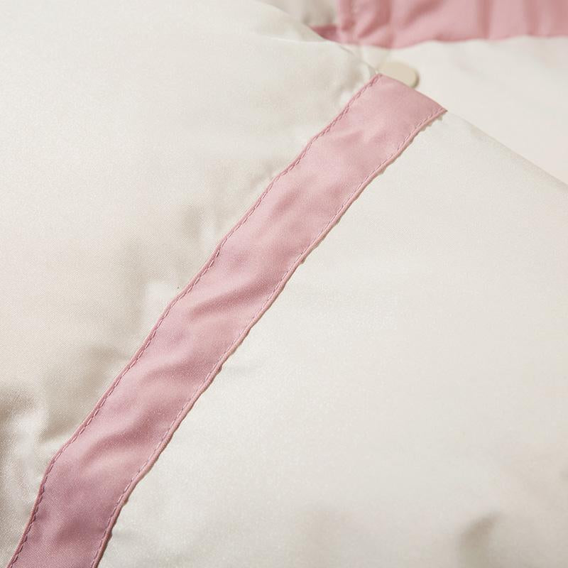 Color Block Stand Collar Puffer Jacket