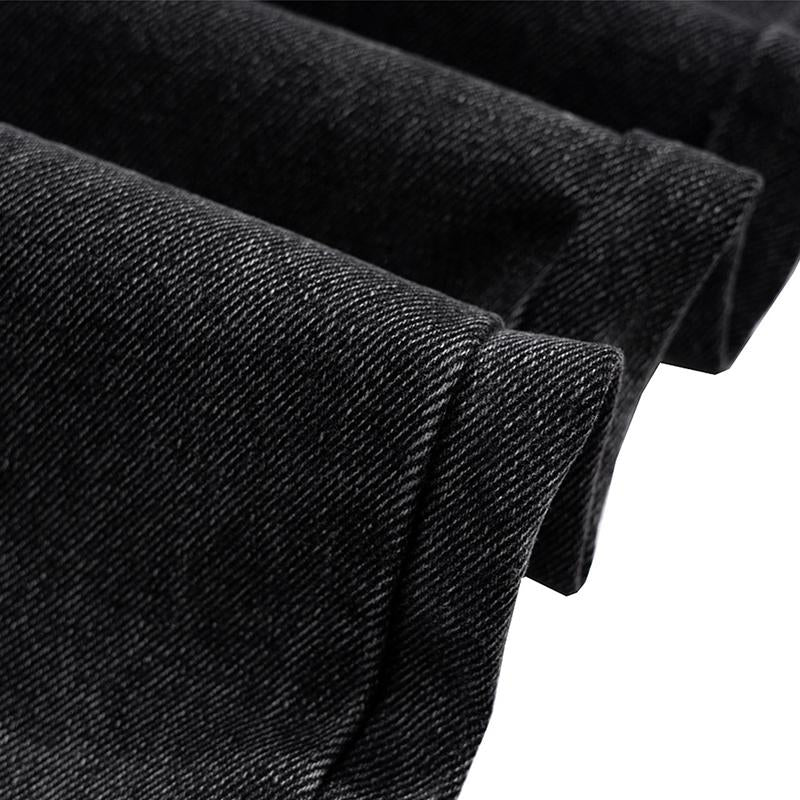 Contrast Stitching Straight Jeans