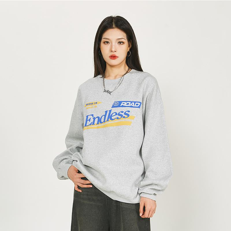 Oversized Letter Print Sweatshirt