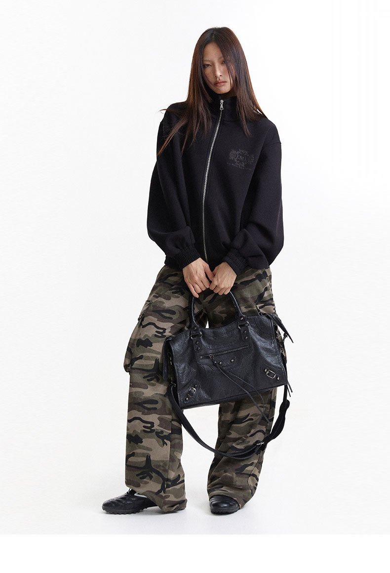 Full-Zip High-Neck Track Jacket