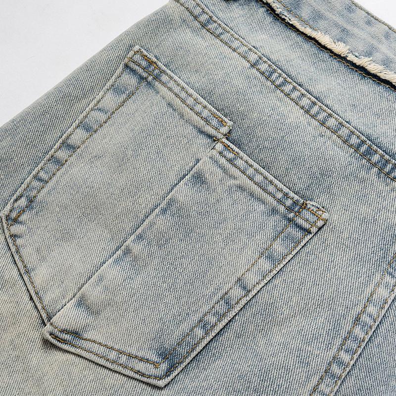 Blue Light-Wash Flared Jeans