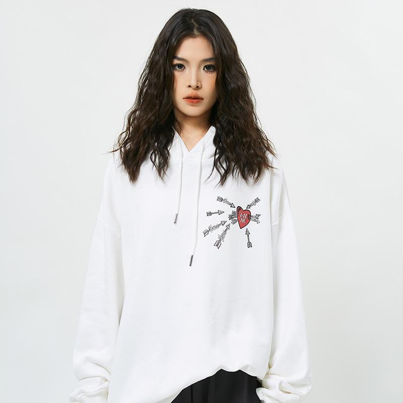 Loved Heart Embroidery Hoodie