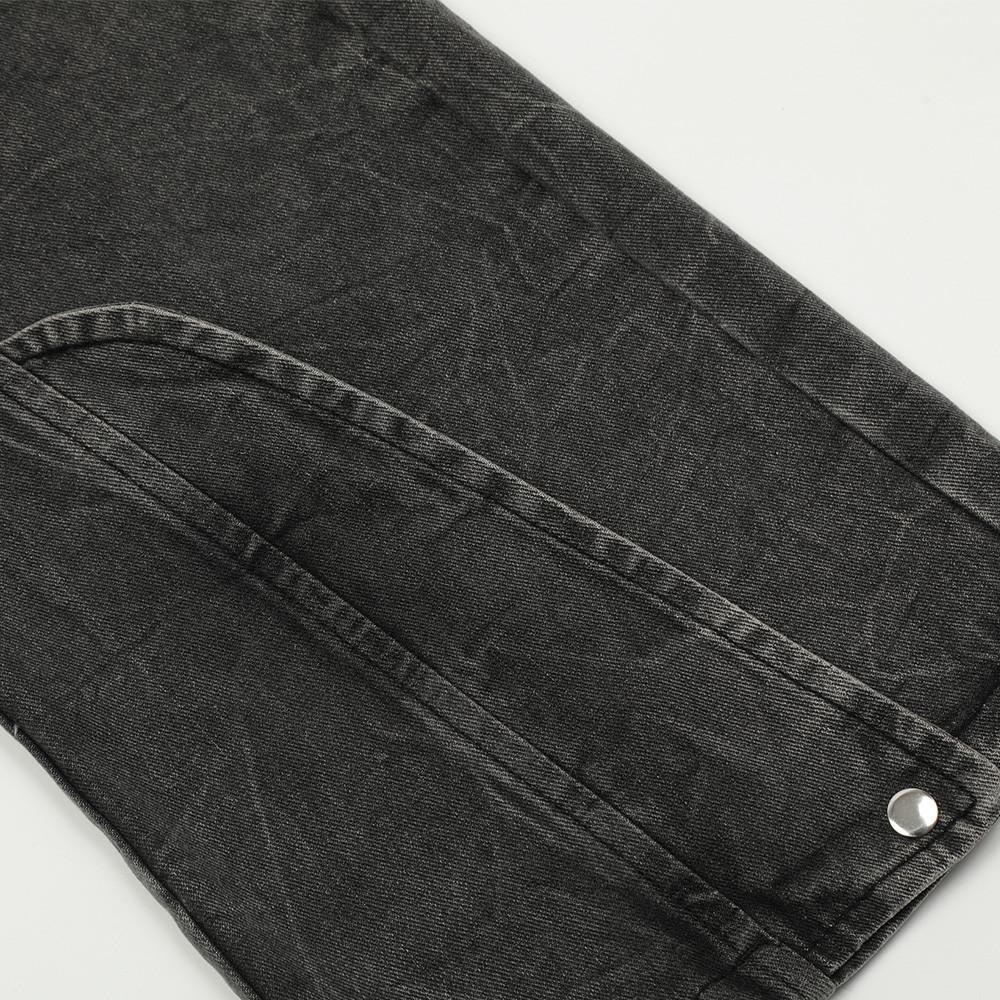 Utility Belted Wide-Leg Denim Jeans