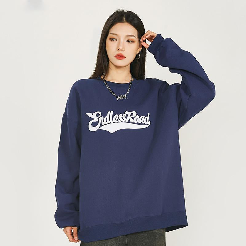 "Endless Road" Letter Print Sweatshirt