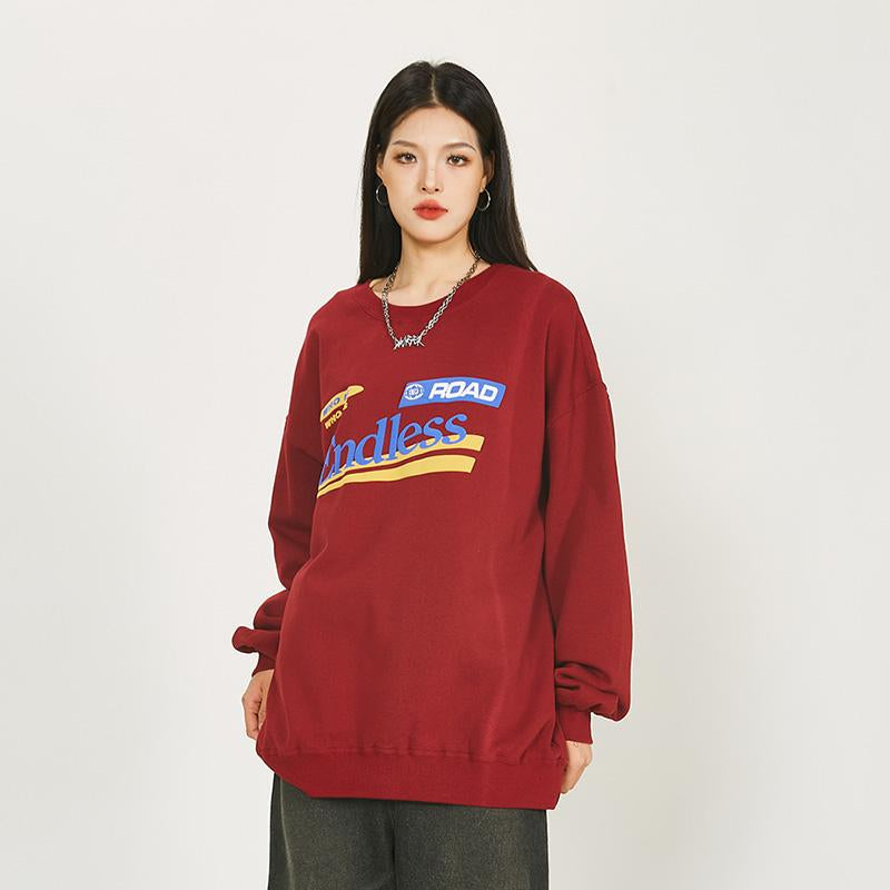 Oversized Letter Print Sweatshirt