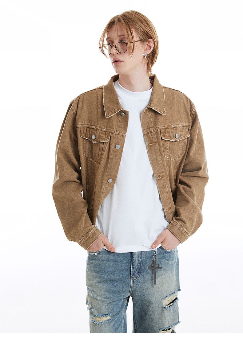 Y2K Spliced Denim Trucker Jacket