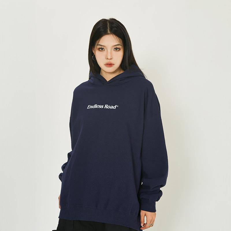 Solid Color Endless Road Hoodie