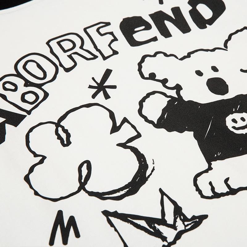 Dog Landscape Letter Print Sweatshirt