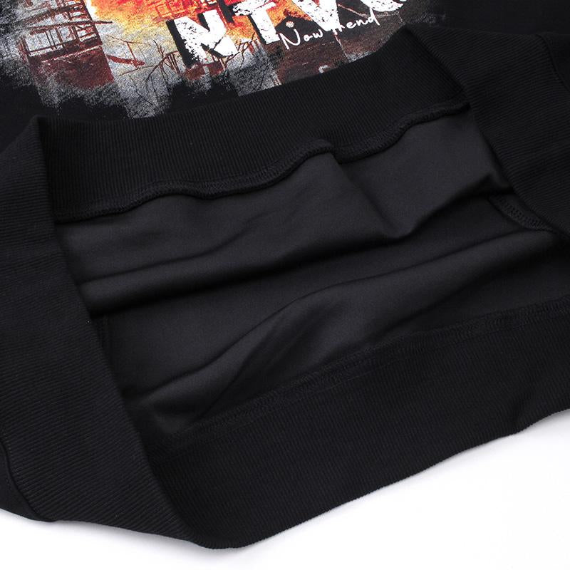 Burning Building Graphic Hoodie