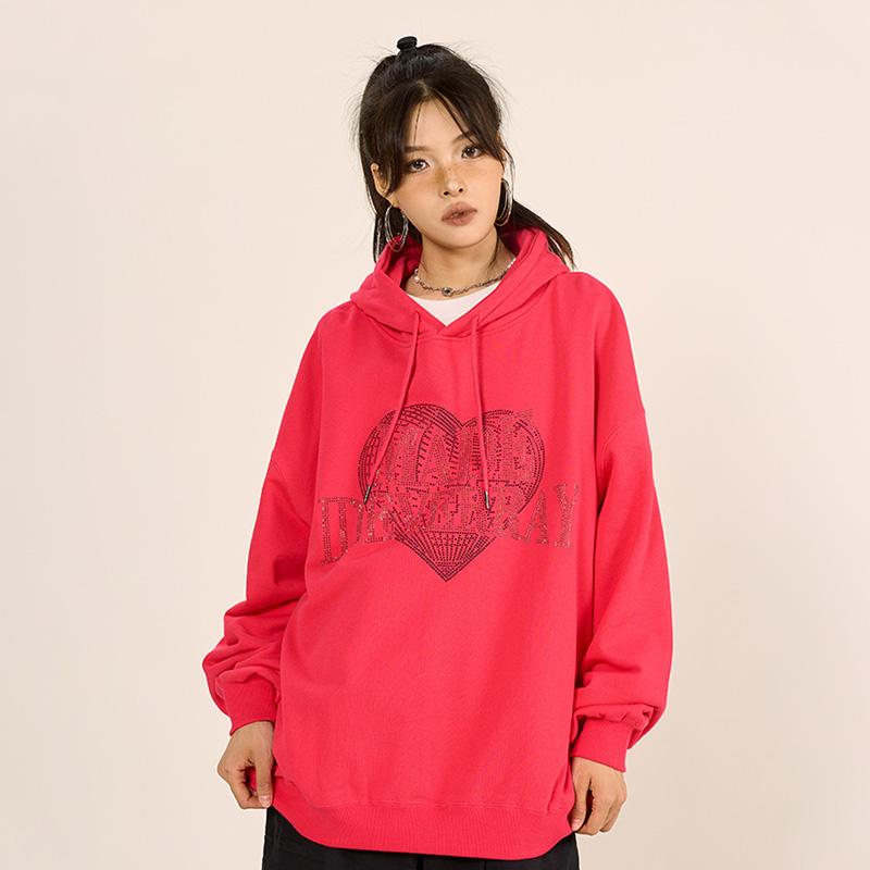 Heart Shaped Letter Printed Hoodie