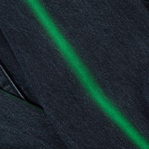 Vintage Green Letter Washed Denim Jacket